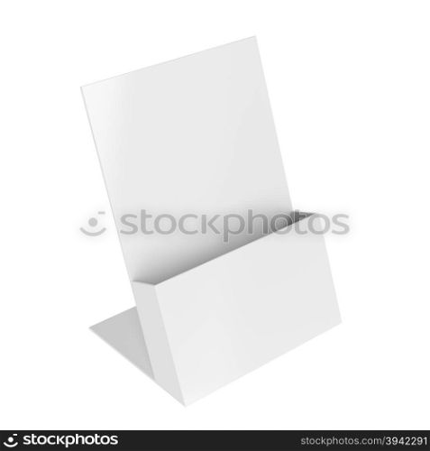 Empty brochure holder isolated on white background
