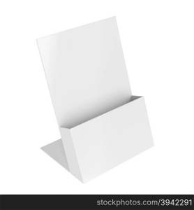 Empty brochure holder isolated on white background