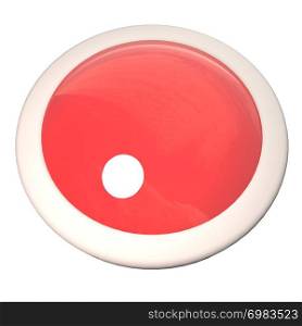 Empty button over white background, 3d rendering
