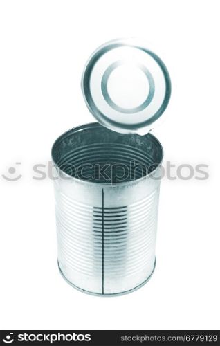 empty can . open and empty can on white background with a clipping path (with clipping work path)