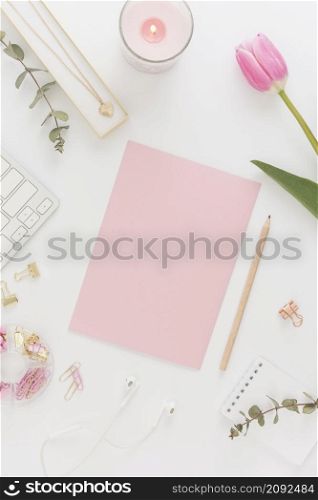 empty card with beautiful necklace