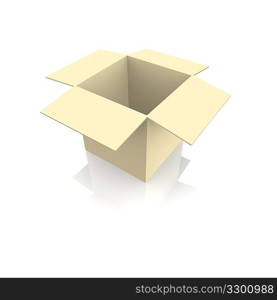 Empty cardboard box 3d