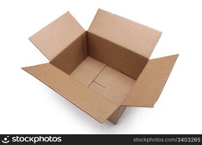 Empty cardboard box. Empty cardboard box on a white background