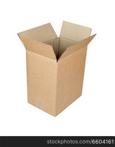 empty cardboard box, isolated on white background. empty cardboard box