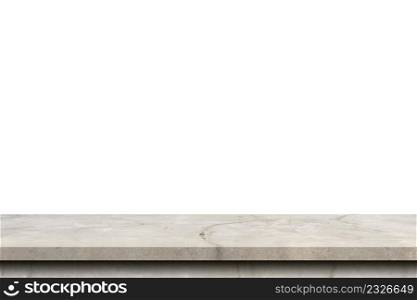 Empty cement table on isolated white background with copy space and display montage for product.