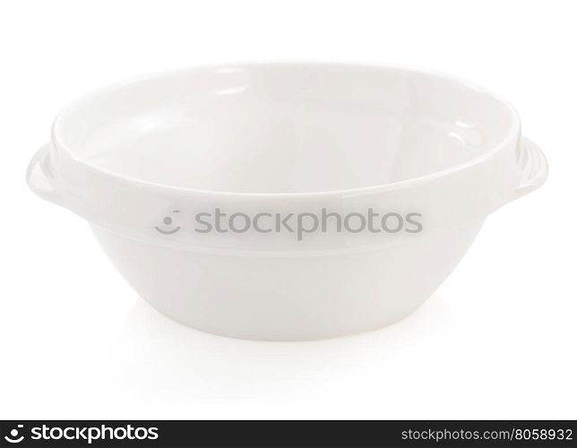 empty ceramic bowl isolated on white background