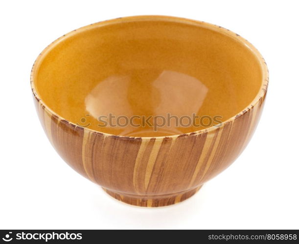 empty ceramic bowl isolated on white background