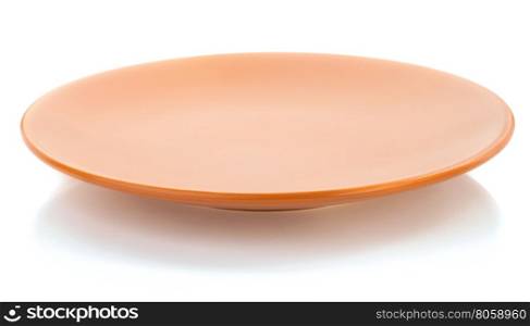 empty ceramic plate isolated on white background