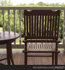 Empty chair on a porch