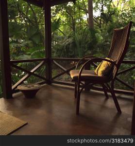 Empty chair on porch in Costa Rica