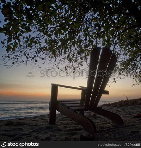 Empty chair on the Costa Rica seashore