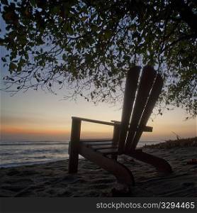 Empty chair on the Costa Rica seashore