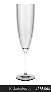 empty champagne glass isolated on white background