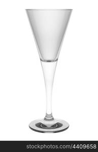 empty champagne glass isolated on white background