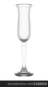 empty champagne glass isolated on white background