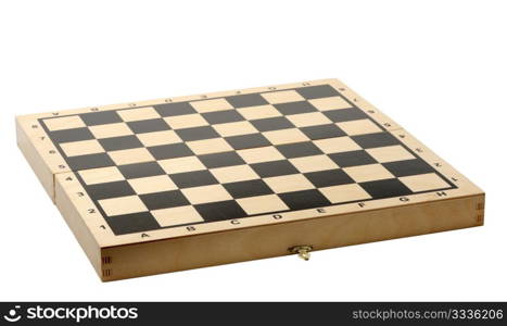 Empty chessboard on a white background, isolated