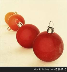 Empty Christmas ball ornament as vintage style concept