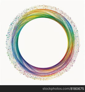 Empty circle frame on white background. Concept of overlapped mystery colorful watercolor. Finest generative AI.. Empty circle frame on white background.