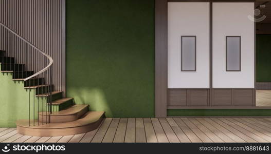 Empty - Clean green modern room japanese style.