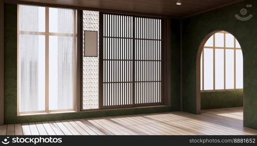 Empty - Clean green modern room japanese style.