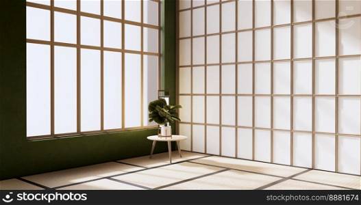 Empty - Clean green modern room japanese style.