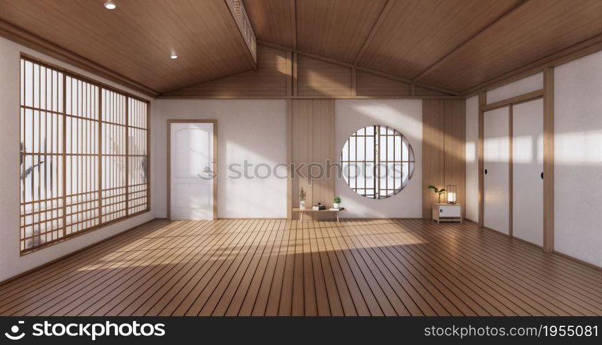 Empty - Clean modern room japanese style.3D rendering