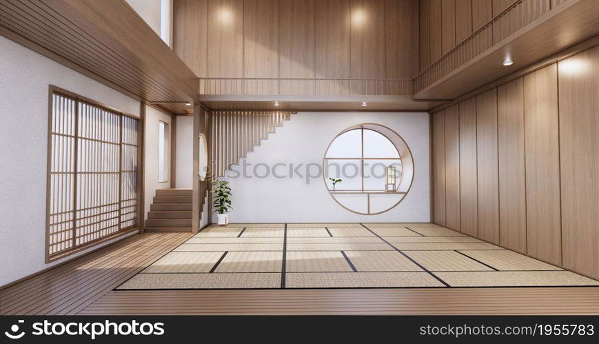 Empty - Clean modern room japanese style.3D rendering