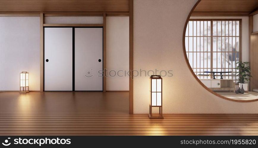 Empty - Clean modern room japanese style.3D rendering