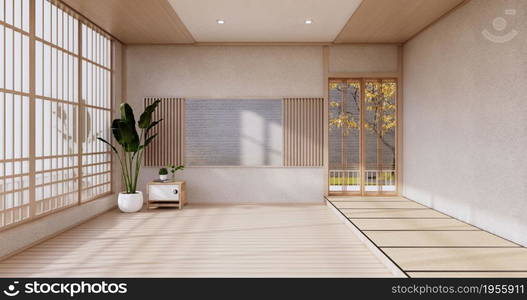 Empty - Clean modern room japanese style.3D rendering