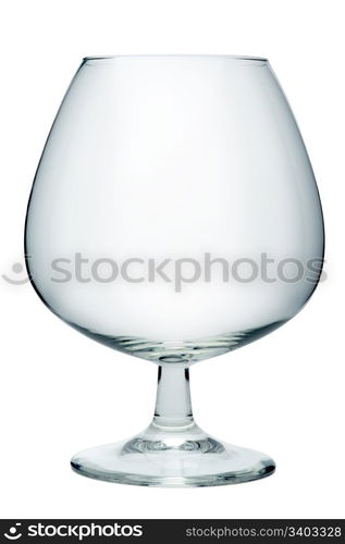 Empty cognac glass, isolated on a white background