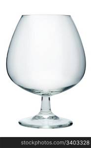 Empty cognac glass, isolated on a white background