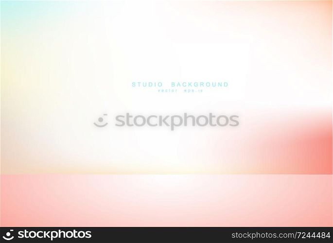 Empty Colorful smooth Studio room Backdrop. Light interior with copyspace for your creative project . Vector illustration EPS 10