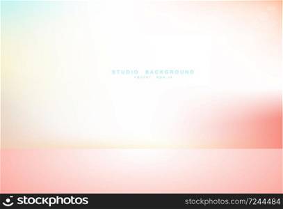 Empty Colorful smooth Studio room Backdrop. Light interior with copyspace for your creative project . Vector illustration EPS 10