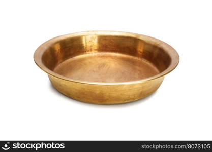 Empty copper tray on a white background. With clipping path