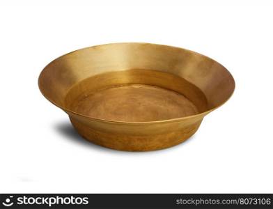 Empty copper tray on a white background. With clipping path
