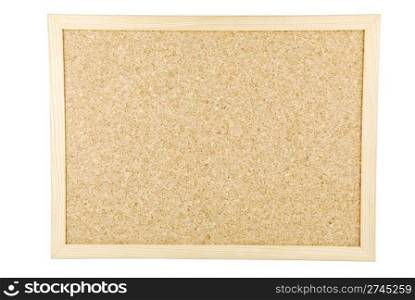 empty cork board isolated on white background (ideal to place messages)