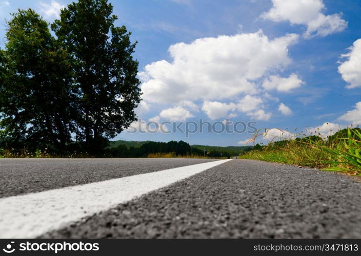 empty country road at summer in Tossa del Mar, Spain