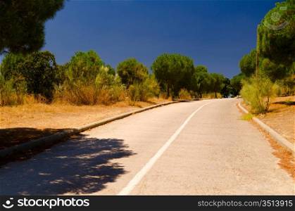 empty country road at summer in Tossa del Mar, Spain