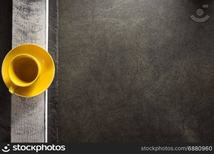 empty cup and saucer at table background