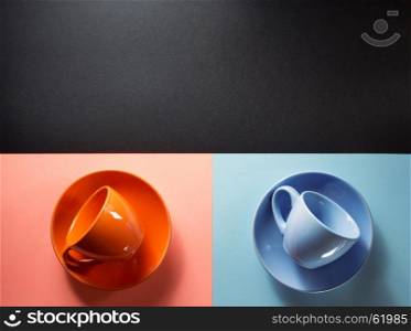empty cup at colorful background