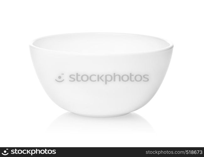 Empty deep bowl isolated on a white background