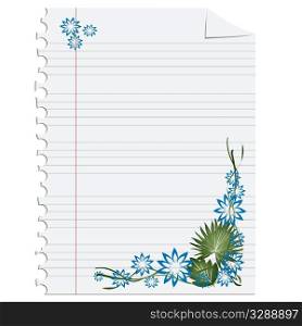 Empty editable page with floral decoration