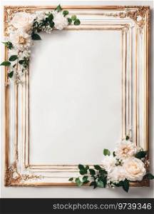empty flowers frame mockup with copy space against white