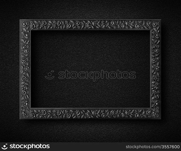 Empty frame on black wall.