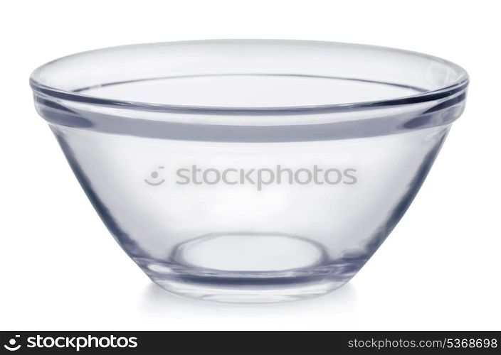 Empty galss bowl isolated on white
