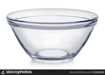 Empty galss bowl isolated on white