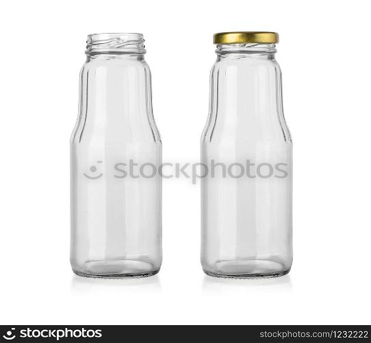 empty glass bottle isolated with clipping path