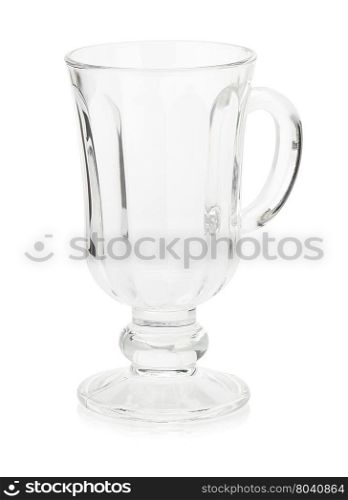 empty glass cup isolated on white background