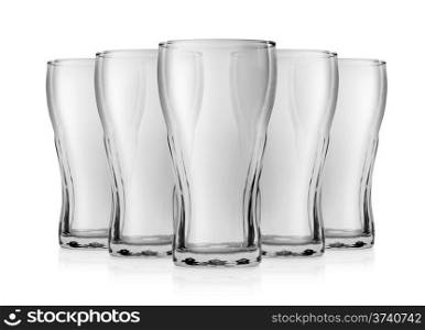 Empty glass for cola isolated on a white background