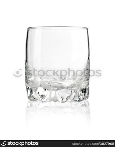 Empty glass for whiskey Empty glass for whiskey isolated over white background. With clipping path